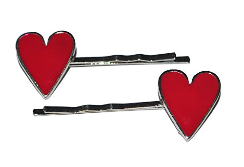 Psychobilly Rockabilly 50s 60s 80s 90s Gothic Punk Emo Pin Up Girl Retro Silver Red Heart Hair Bobby Pins