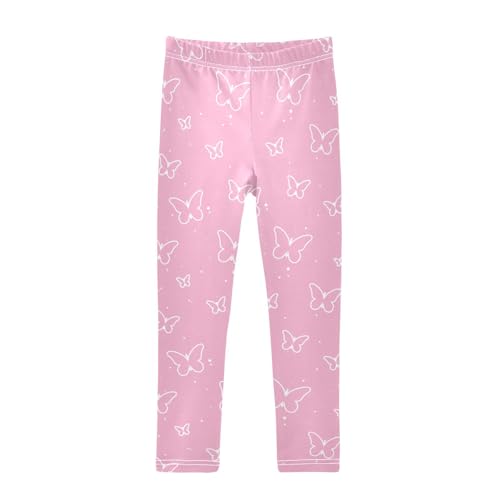 Modern Butterfly Girls Leggings,Workout Leggings for Girls Toddler Athletic Leggings Size for 3-10T