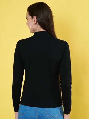 Image of Istyle Can Solid HIgh Neck Full Sleeve Stretchable Slim Fit Top for Women | Tops for Women | high Neck top for Women | Winter Tops for Women