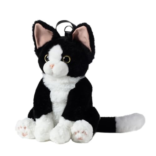 Mochila de felpa de gato, con correas ajustables, mochila de hombro de felpa para niñas, para viajes, , al aire libre, camping, cumpleaños, vacaciones, mujeres, niñas, niños y