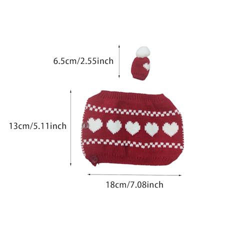 Image of British Hand Knit Teapot Cosy, Detachable Lid & Body Acrylic Insulated Sleeve with Buttons, Thermal Cover for 4 Cup 34-40oz Teapots, Hot & Cold Retention, 4 Styles Option，red