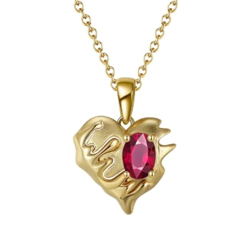 Collier grenat rouge naturel anti-ternissement en argent 925 véritable