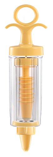 Tescoma Piston Cake Decorator 8 Nozzles in Container Delicia, Plastic Stainless Steel, Yellow, 26 x 14 x 5 cm
