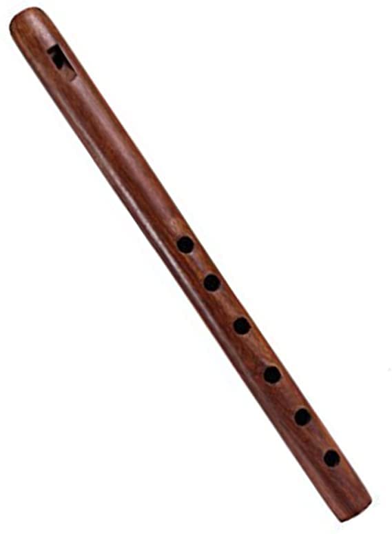Royal Kurta 13" Indian Musical Instruments Hand Carved Wooden Flute with Rustic Finish