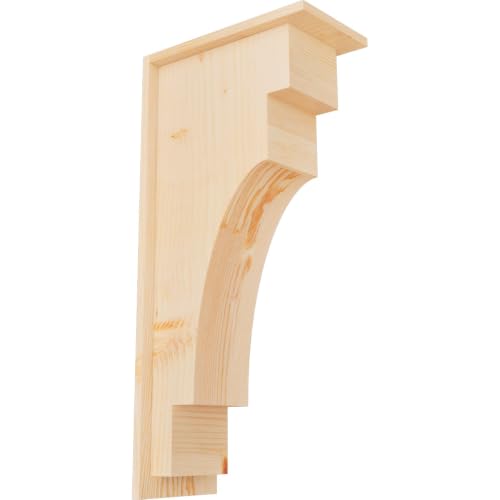 6"W x 16"D x 16"H Balboa Slat Rough Sawn Bracket w/Offset Brace, Western Red Cedar