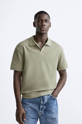 Image of Alan Jones Clothing Men's Textured Polo T-Shirt | Classic Short Sleeve Polo for Casual Wear