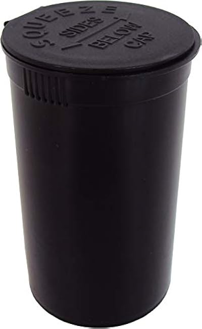 Square Deal Recordings & Supplies (Set of 100) Black Pop Top Bottles - 19 Dram - 2.38 Fl. Oz. - #PT19BK