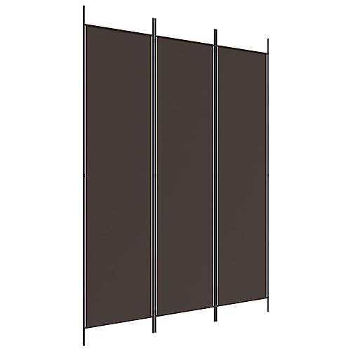 vidaXL Biombo Divisor de 3 Paneles Separador Decoración Habitación Dormitorio Oficina Pantalla Privacidad Pared Plegable de Tela Marrón