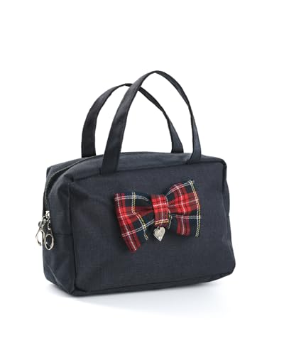 Genérico Bolso Azul con Lazo de Tartán