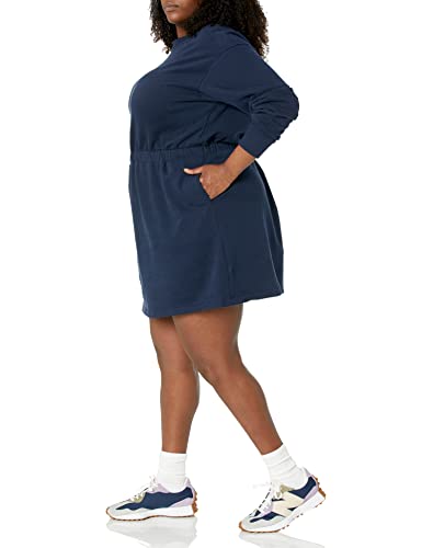 Image of Amazon Essentials Women's Long Sleeve Knit Henley Sweatshirt Dress (Available in Plus Size)