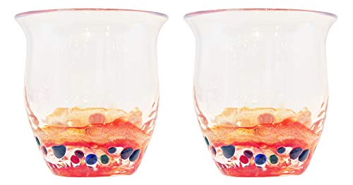Genkawa Genkichi Workshop Vaso Rock Glass naranja pack 2