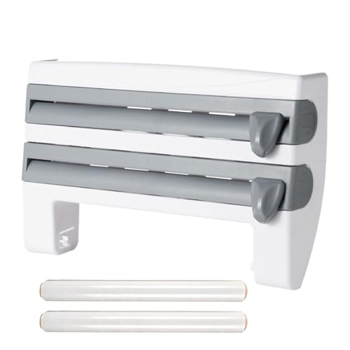 Shaersu Dispensador de Film - Dispensador De Papel De Cocina - Organizador para Cine De Cocina En Cajón Puerta Despensa