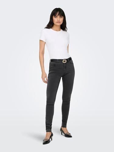 ONLY Damen Onlrain Life Reg Skinny DNM Noos Jeans, Dark Grey Denim, XL / 30L EU