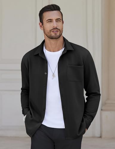 COOFANDY Mens Long Sleeve Button Down Shirts Wrinkle Free Untucked Shirts Casual Dress Shirt for Men3