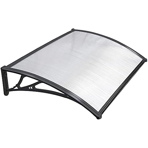Costoffs Front Door Canopy Outdoor Awning Rain Cover Window Garden Shelter Porch Awning Shelter Patio Roofing Sun Rain Protection, Black Cover
