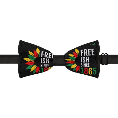 GoasNei Juneteenth Freedom Day 1865 Bow Tie for Men Adjustable Necktie Funny Tie Neck Ties for Weddings Party