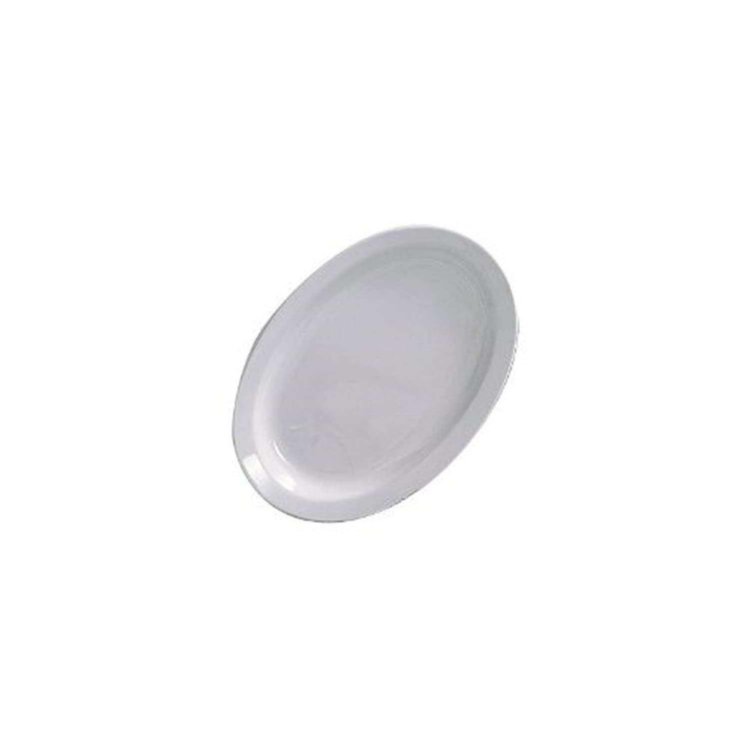 Thunder Group NS512W Paquete de 12 Bandejas, Platos de Borde Estrecho, 11-1/2 por 8 pulgadas, Color Blanco