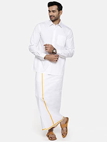 Image of RAMRAJ COTTON Men Full Sleeve Shirt | Prestigious Fit | Elegant Daily Formal Wear
