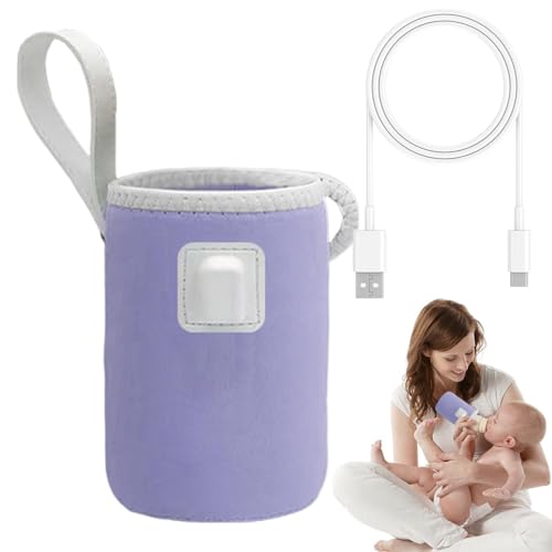 Calentador de biberón – Manta térmica USB, calentador de biberón exterior | Manga de calentador de leche USB de color, calentador de biberón divertido, calentador de leche de temperatura constante,