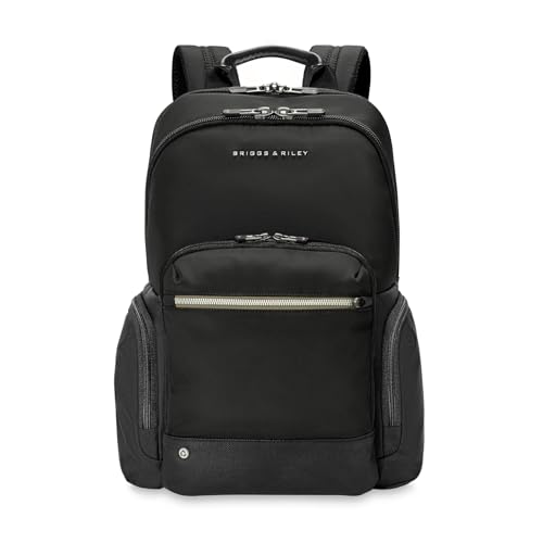 Briggs & Riley Medium Cargo Backpack - Carry On Travel Backpack for Women & Men Personal Item Bag Self-Repairing Zippers Padded Straps Fits up to 15.6 Laptop - HTA Collection Black