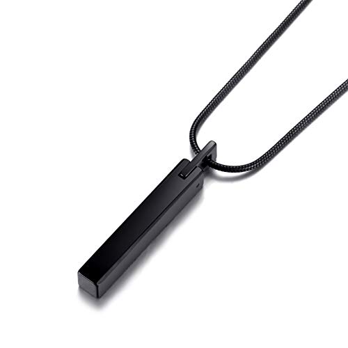 Tungsten Steel Bar Pendant Necklace for Men and Women 24 Inch Snake Chain2