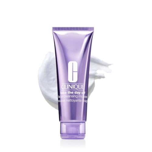Clinique Take The Day Off Facial Cleansing Mousse With Hyaluronic Acid + Glycerin | Dissolves Makeup, Sunscreen + Pollution | For All Skin Types, 4.2 Fl Oz