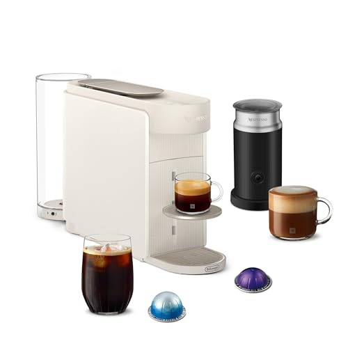 Nespresso Vertuo Up Coffee and Espresso Maker by DeLonghi, White with Aeroccino Milk Frother