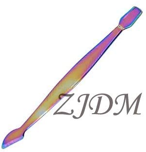 ZJDM Haarschneidemaschine 12 Stück Regenbogen Edelstahl Haarschneidemaschine Kit Nagelhautschieber Pinzette Tote… – Bild 8