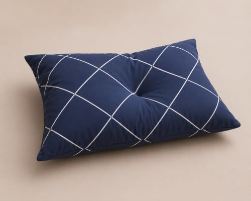 Image of Soft Microfiber Bed Pillows 16 x 24 Inches, White, Pack of 2 (6, Blue)