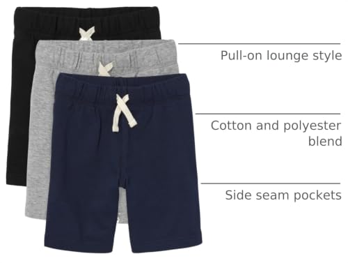 The Children's Place boys French Terry Casual Shorts, Black/Smoke Gray/New Navy 3 Pack, Large US - image 4