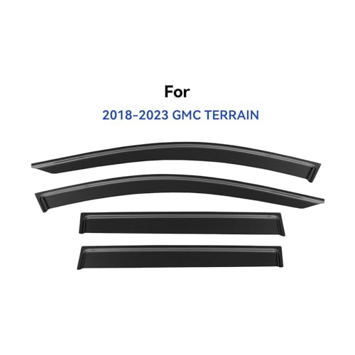 Image of Window Visors Rain Guards Shield for 2018-2024 GMC Terrain, Out-Channel Window Vent Wind Deflectors Visors Shades for 18-24 Terrain SLE SLT AT4 Denali