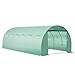 Outsunny Bâche de Rechange Serre Tunnel 18 m², bâche dim. 6L x 3l x 2H m PE Anti-UV imperméable 12 fenêtres + Porte Enroulable zippée Vert