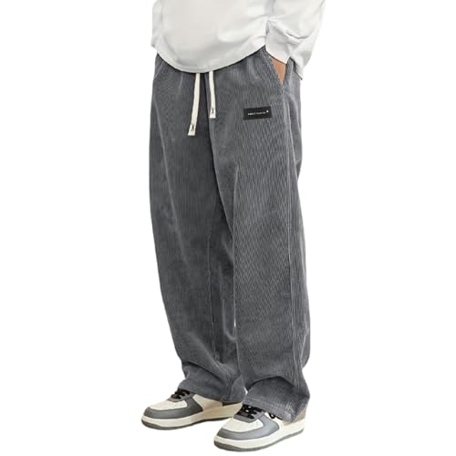 Pantalón de pana para hombre, estilo baggy, pantalón japonés, otoño invierno, pantalón harem, cintura elástica, pierna recta, hip hop, Y2K, pantalones de pierna ancha, pantalones deportivos largos