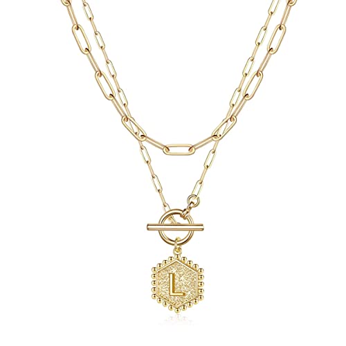 Plated Alphabetical Layered Necklace - Jewelry