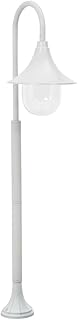 VACARX Poste de jardín E27 120 cm, aluminio, color blanco
