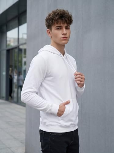 Image of HOODMASTER Unisex Fleece Hoodie Sweatshirt with Pockets Full Sleeves Regular Fit Solid Pattern Hooded Neck and Standard Length | Hoodies for Men & Women