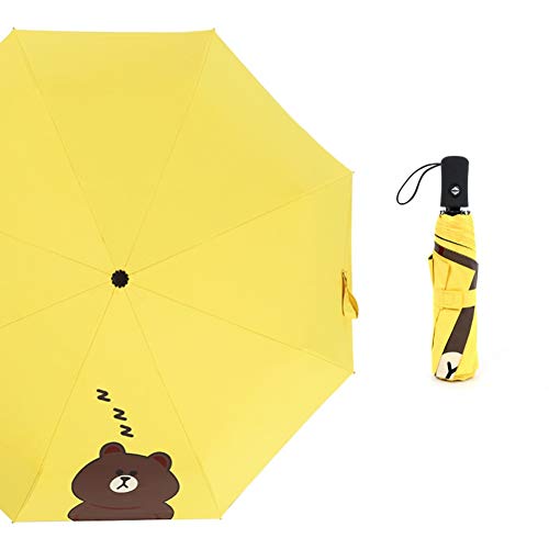 Parapluie ours brun pliant et compact pour les trajets urbains