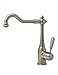 Produktbild BURGTAL TARILA | Küchenarmatur - Spültischarmatur | Mischbatterie im Nostalgie Landhausstil | hoher Auslauf | Niederdruck | Edelstahl Matt | Schwenkbar 360°