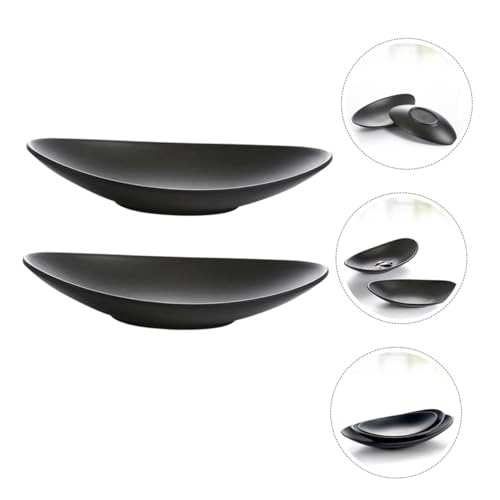 Plato de melamina negro set 2 piezas para sushi miniatura 5