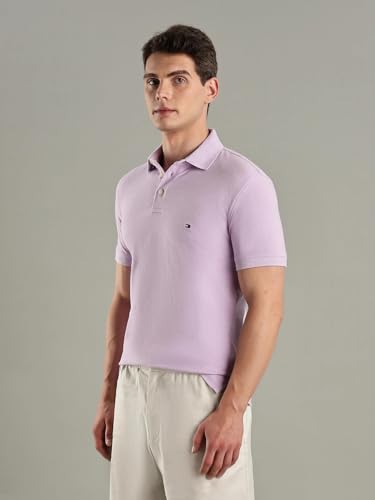 Image of Solid Slim-Fit Cotton Polo T-Shirt