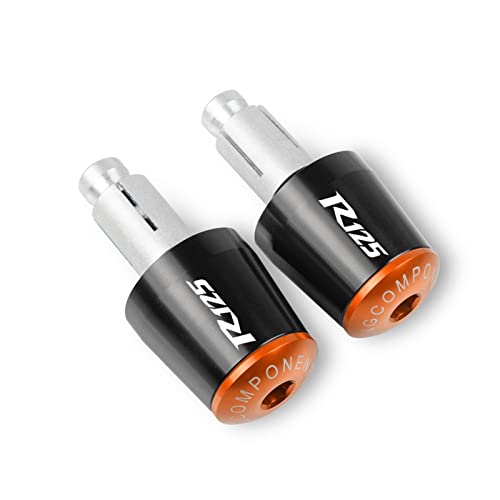 Poignées de guidon de moto antidérapantes orange et embouts de protection Yamaha YZF-R125