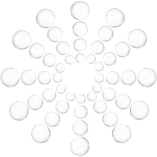 SOFPLATE 1 Box 400Pcs Clear Glass Cabochons Transparent Glass Dome Small Half Round 6mm 8mm 10mm 12mm Flatback Cabochon Tiles Assortment for Jewelry Making Photo Earring Pendant Necklace DIY Craft