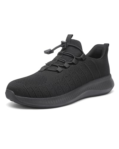 VikoViren Non Slip Work Shoes for Men Slip on Restaurant or Food Service Shoes Breathable Lightweight Water Resistant Walking Sneakers for Chef Kitchen Footwear Black 10