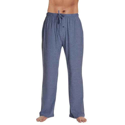 Pajama Pants Men Lightweight Soft Straight Leg Cotton Pj Pants Cozy Sleep Pants Loose Pajama Bottoms with Pockets