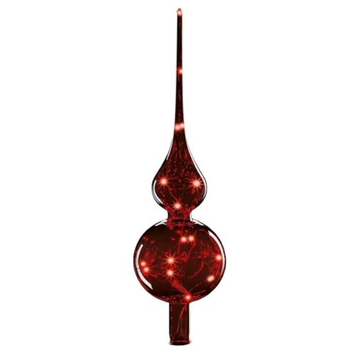 Lumix® Tree Topper Rot LED Glas Christbaumspitze 29cm Mundgeblasen...