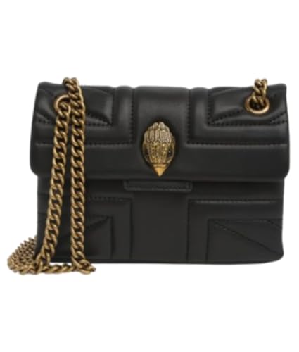 Geiger Women’s Mini Kensington Union Jack Quilted Leather Crossbody, Black