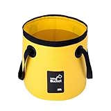 Bittwee 20L 5 Gallon Car Collapsible Bucket with Handle, Outdoor Vehicle Washing Water Folding Container, Leakproof Portable Automotive Wash Basin, Universal for SUV RV Truck (Yellow)