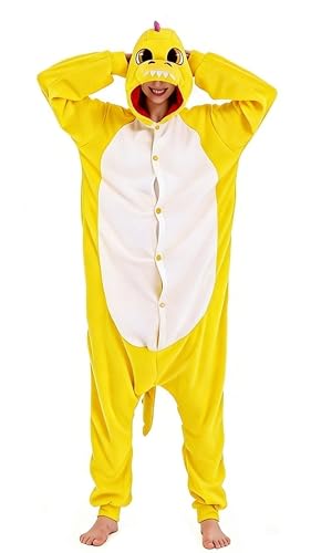 Honeystore Unisex New Animal Cosplay Costume 1-Pieces Pajamas Halloween Yellow XL