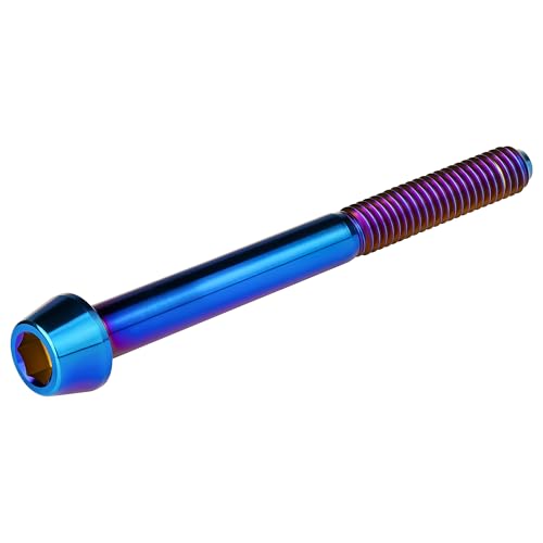 Image of Titanium Ti Bolt M5x9 16 18 20 25 30 35 40 45 50 55 60mm Tapered Head Screws Pack of 4 (M5x50mm, Burnt Blue)