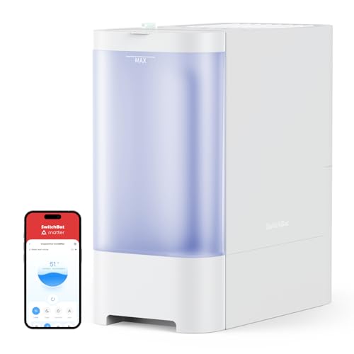 SwitchBot Umidificatore Evaporativo, Umidificatore a Bassa Umidità da 4,5 L per Camera da Letto,...